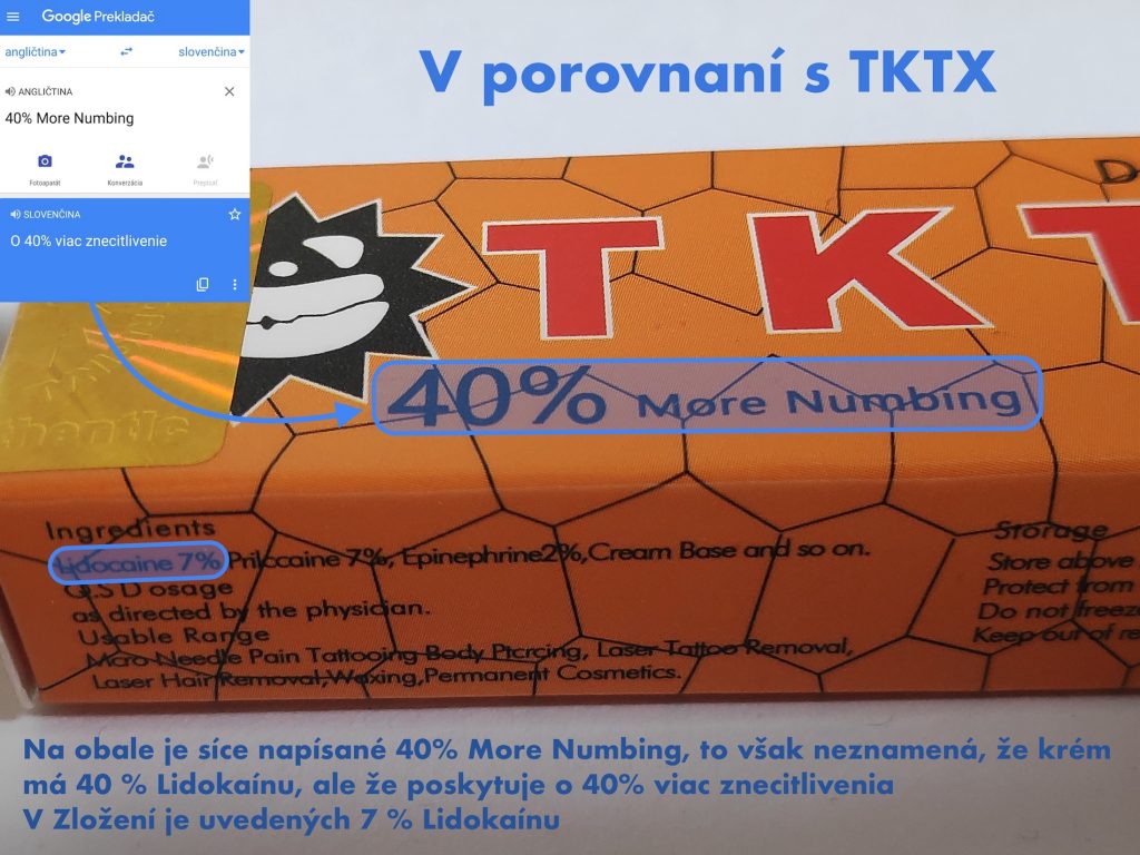 Umrtvovaci krem TKTX krém tattoo dermacain anesteticky krem